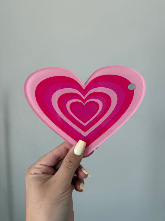 Pink Power Puff Heart Lash Tile